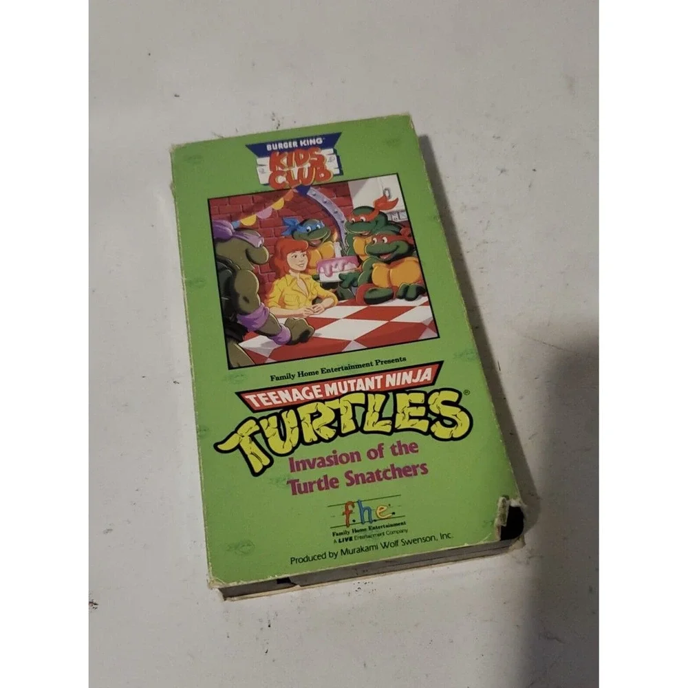 TMNT Burger King Kids Club 1990 VHS Tape Invasion Of The‎ Turtle Snatchers